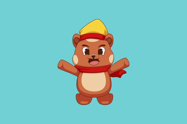 Vetor ilustração de design de personagem fofo de urso de natal