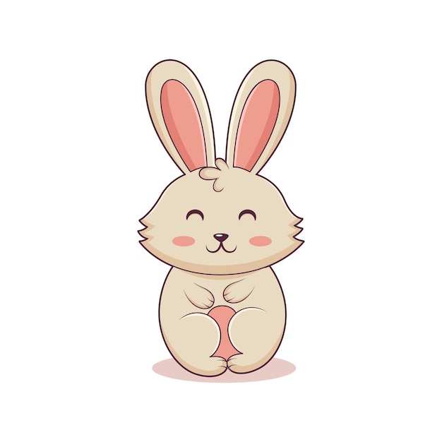 Vetor ilustração de design de personagens bonitos de coelho
