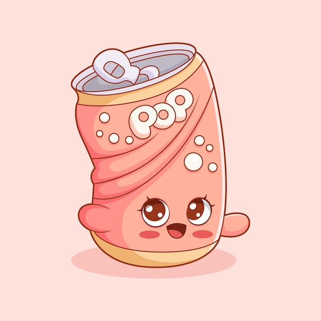 Vetor ilustração de design de personagens de bebidas fofas