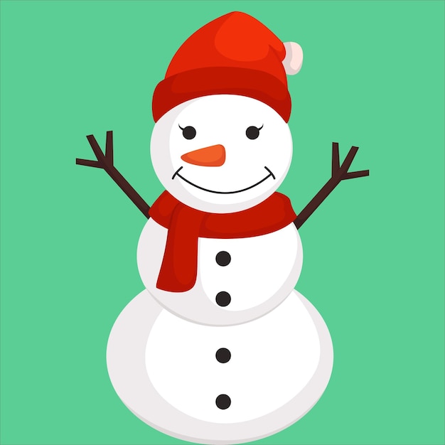 Vetor ilustração de design de personagens de boneco de neve de dia de natal