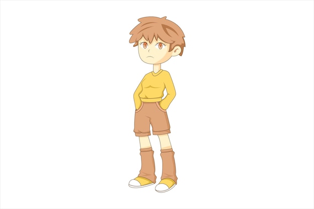 Ilustração de design de personagens de Cute Boy