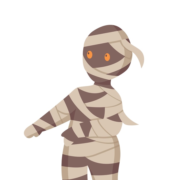 Ilustração de design de personagens de múmia de Halloween