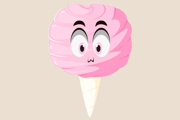Ilustração de design de personagens de sorvete fofo