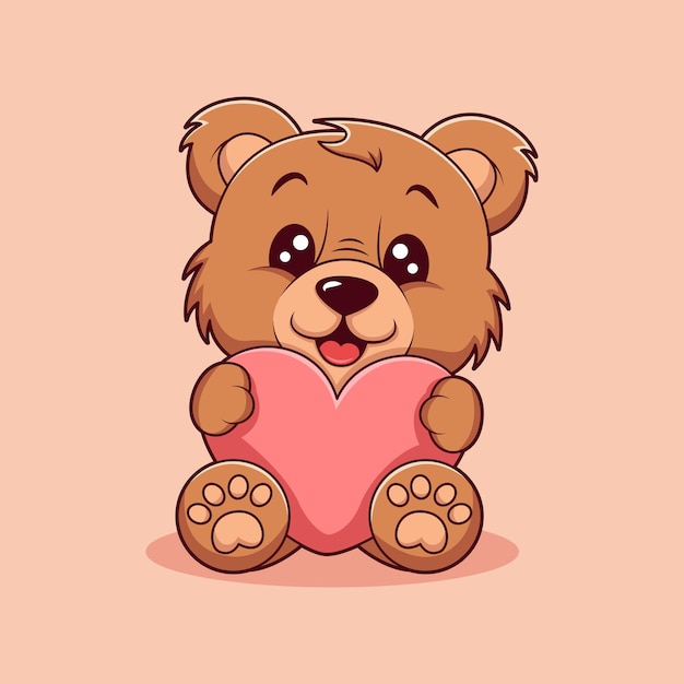 Vetor ilustração de design de personagens de urso fofo