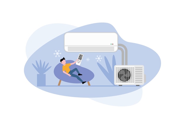 Ilustração de design de personagens hvac