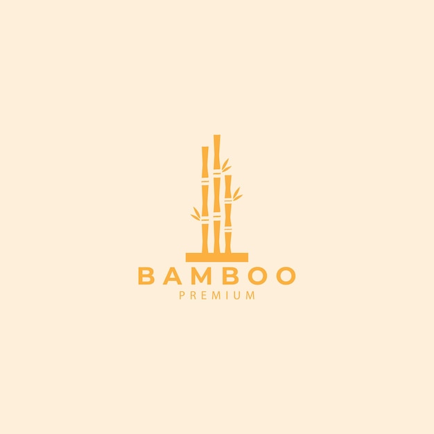 Ilustração de design de símbolo de ícone de modelo de vetor de logotipo de bambu amarelo