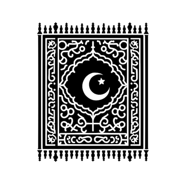 Vetor ilustração de design de tapete de oração muçulmano vetorial