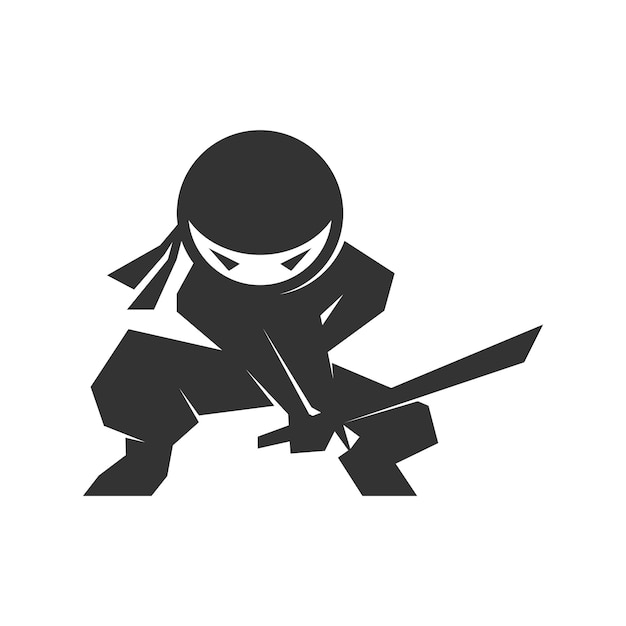 Vetor ilustração de design do ícone do logotipo ninja