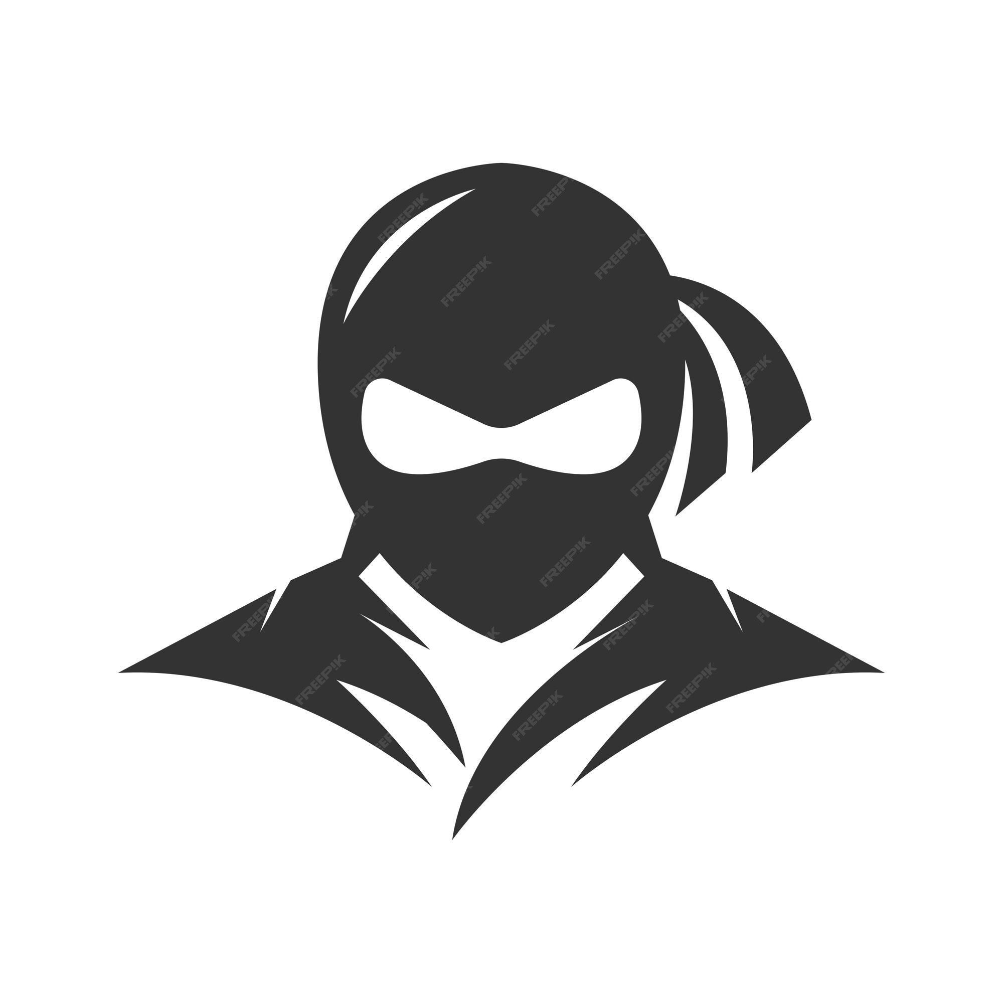 Logotipo Ninja Em Círculo Simples Com Cor Preta E Branca Ilustração do  Vetor - Ilustração de desenho, cartaz: 217868522