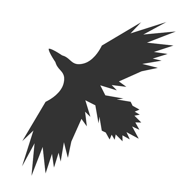 Vetor ilustração de design do ícone do logotipo raven