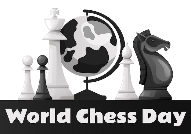 Vetor ilustração de design gráfico do conceito do dia mundial do campeonato internacional de xadrez