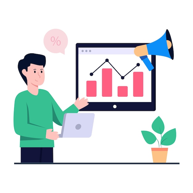 Ilustração de design perfeito de marketing de negócios