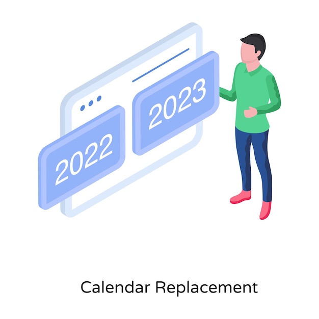 Ilustração de design perfeito de substituição de calendário