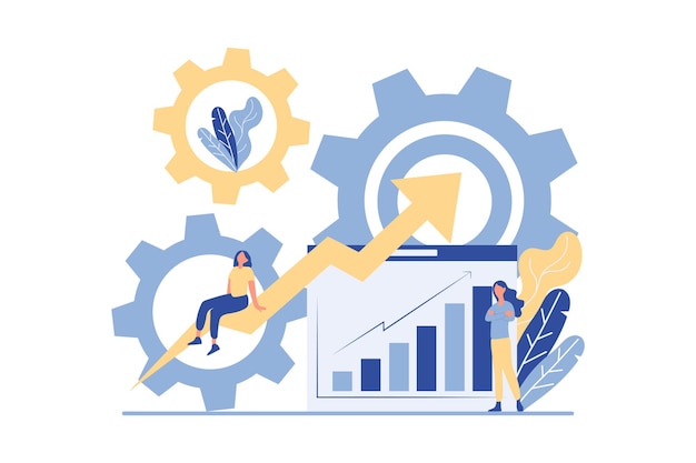 Ilustração de design plano de análise de negócios