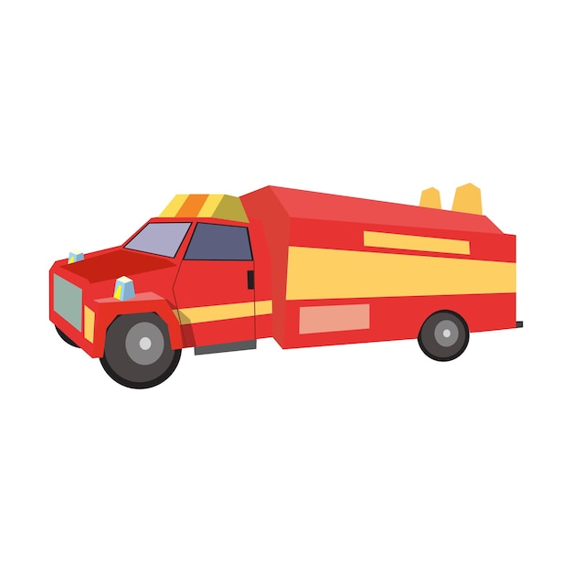 Vetor ilustração de design plano de ilustração vetorial de ícone de caminhão de bombeiros