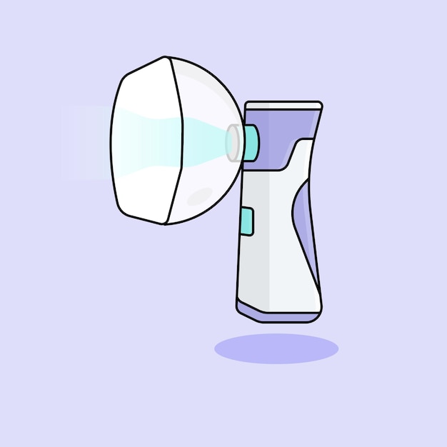 ilustração de design plano de máquina de inalador de nebulizador