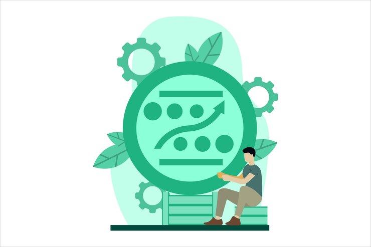 Vetor ilustração de design plano de marketing de negócios