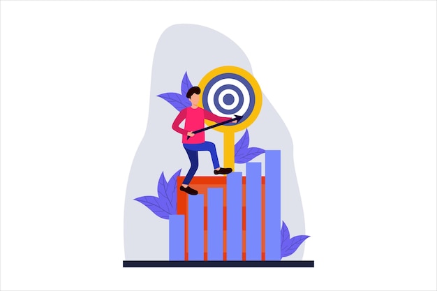 Ilustração de design plano de marketing de negócios