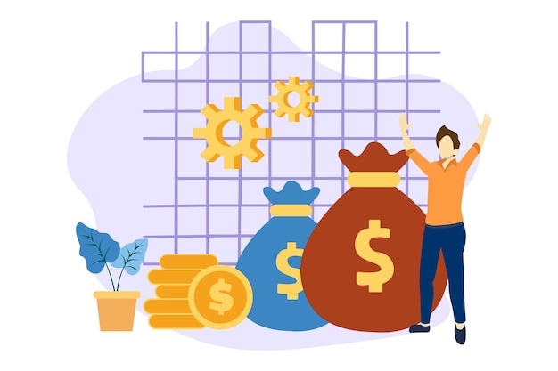 Ilustração de design plano de marketing de negócios