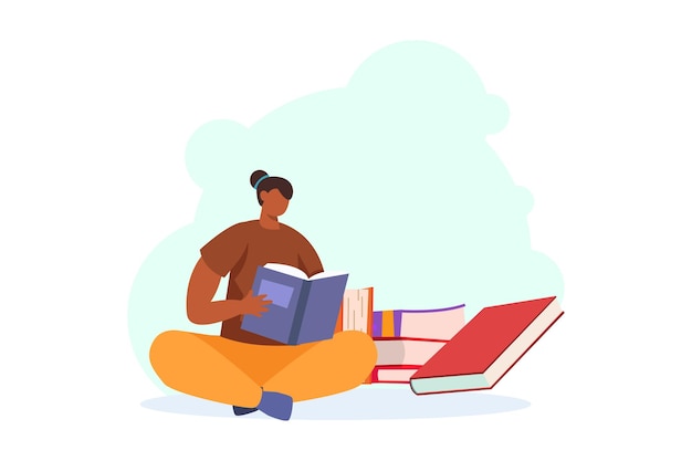 Ilustração de design plano do Dia Mundial do Livro