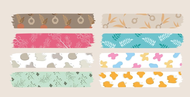 Ilustração de design simples de fita washi fofo