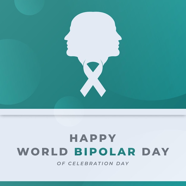 Vetor ilustração de design vetorial de celebração do dia mundial bipolar para publicidade de banner de cartaz de fundo