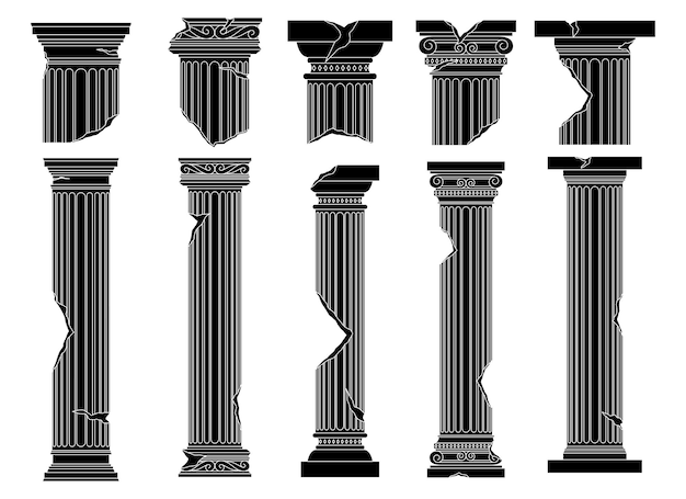 Vetor ilustração de design vetorial de colunas antigas isolada no fundo
