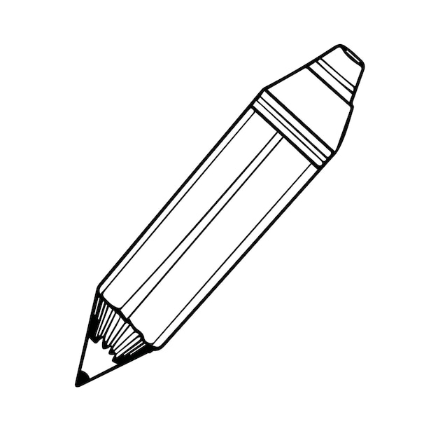 Ilustração de design vetorial de contorno preto de lápis para livro de histórias