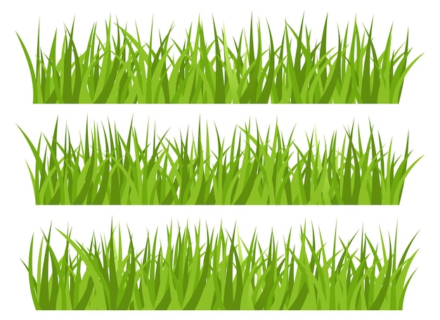 Vetor ilustração de design vetorial de grama verde isolada no fundo branco