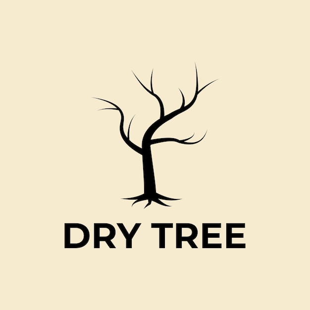 Ilustração de design vetorial de modelo de silhueta de árvore seca