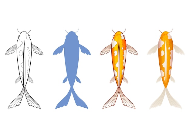 Ilustração de design vetorial de peixe isolada no fundo branco