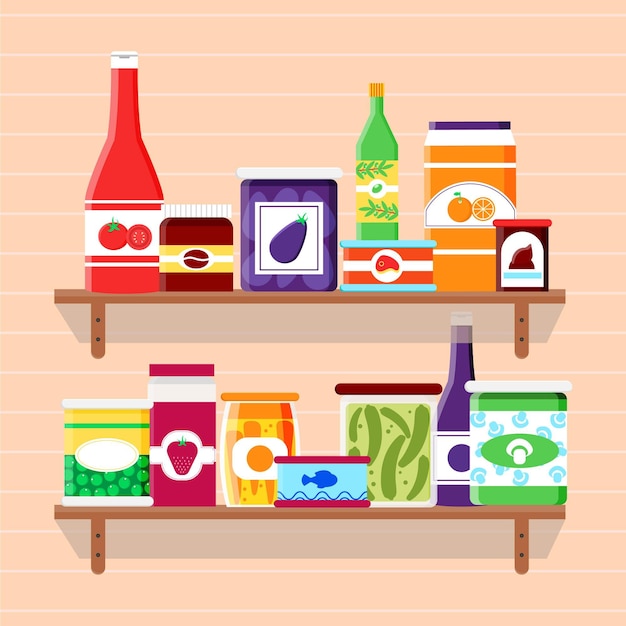 Ilustração de despensa de design plano