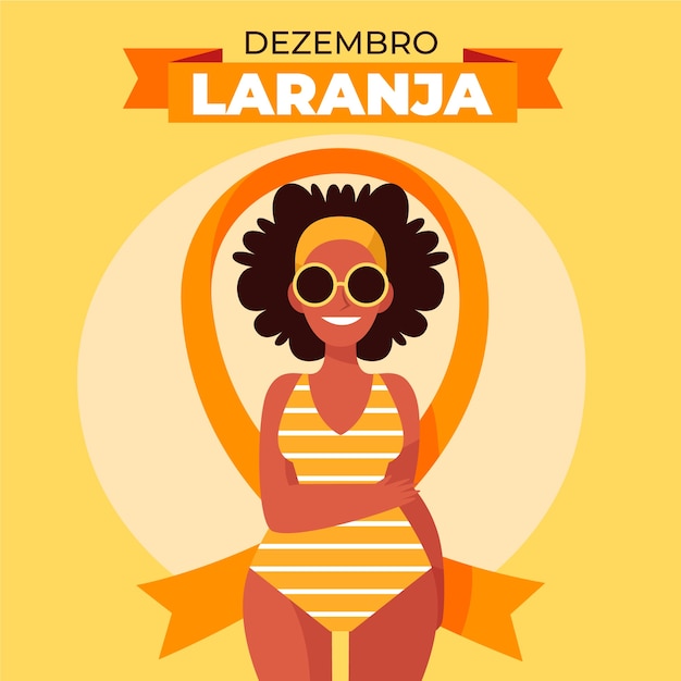 Ilustração de dezembro laranja desenhada à mão