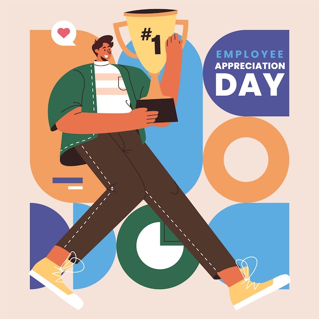 Ilustração de dia de apreciação de funcionário plana