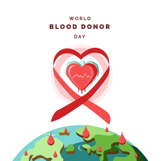 Vetor ilustração de dia de doador de sangue de mundo