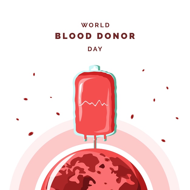 Ilustração de dia de doador de sangue de mundo