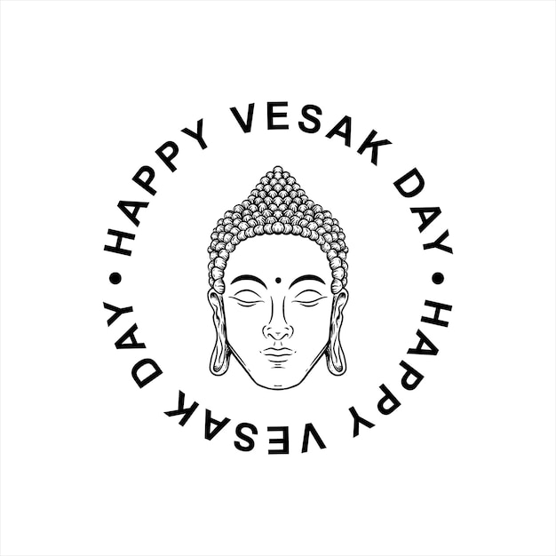 Ilustração de dia de vesak desenhada à mão