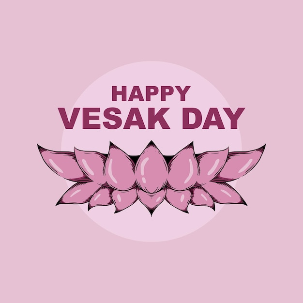 Ilustração de dia de vesak desenhada à mão