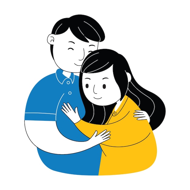 Ilustração de dia dos namorados plana de casal