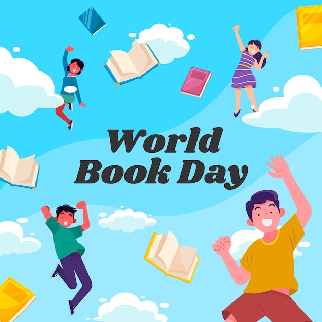Ilustração de dia mundial livro plana