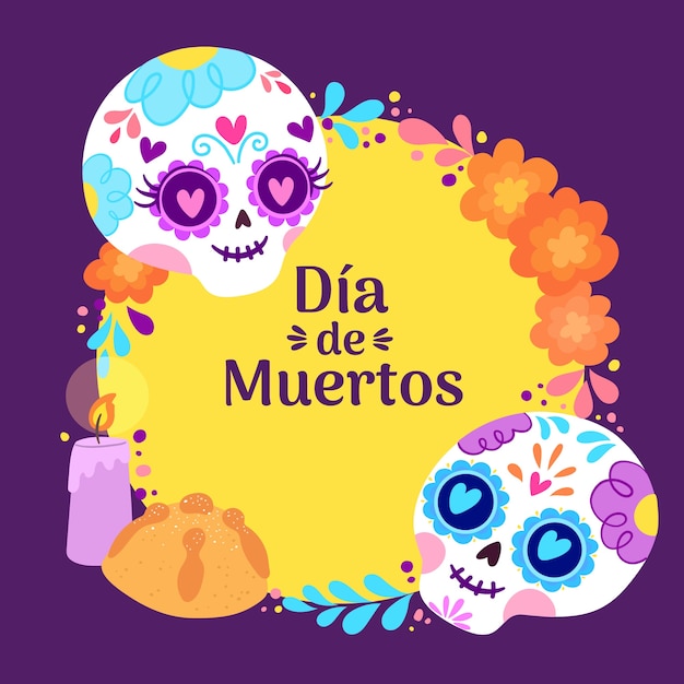 Vetor ilustração de diâmetro plano de muertos