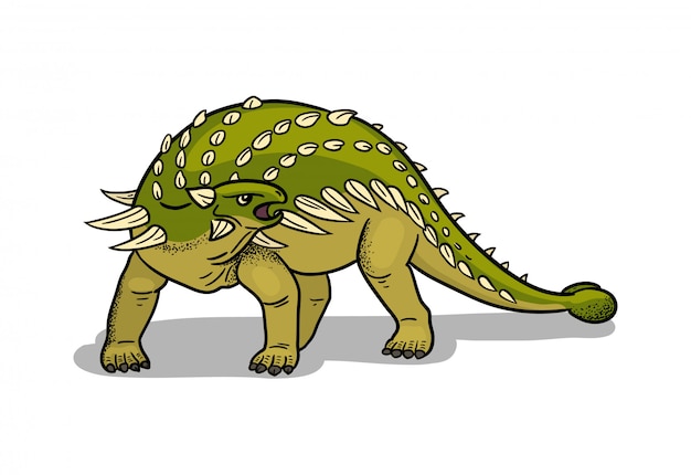 Vetor ilustração de dinossauro ankylosaurus em estilo cartoon.