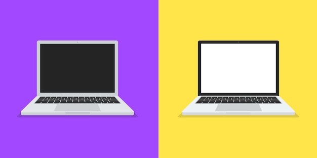 Ilustração de dois laptop com estilo de design plano