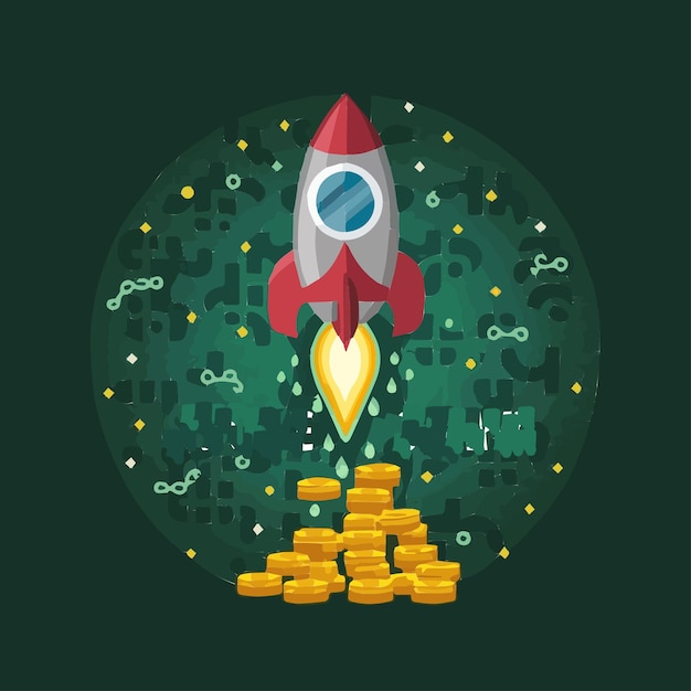 Ilustração de dólar e moeda sobre o crescimento econômico carreira aumento de renda em financeiro e bancário