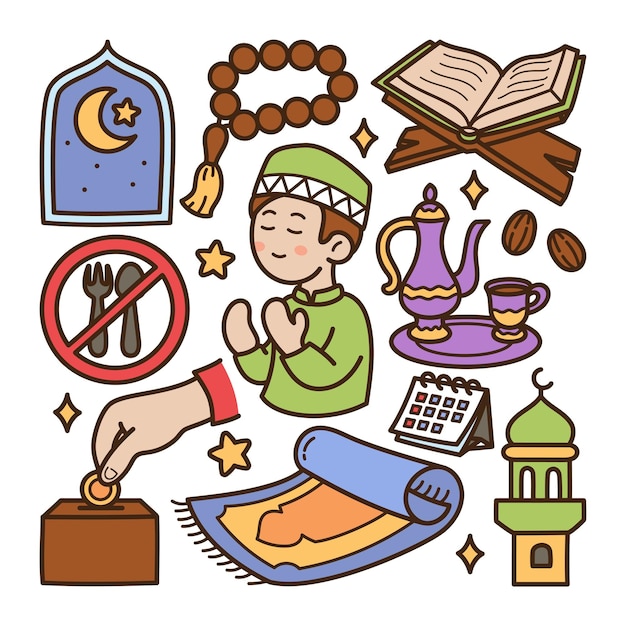 Ilustração de doodle do ramadã