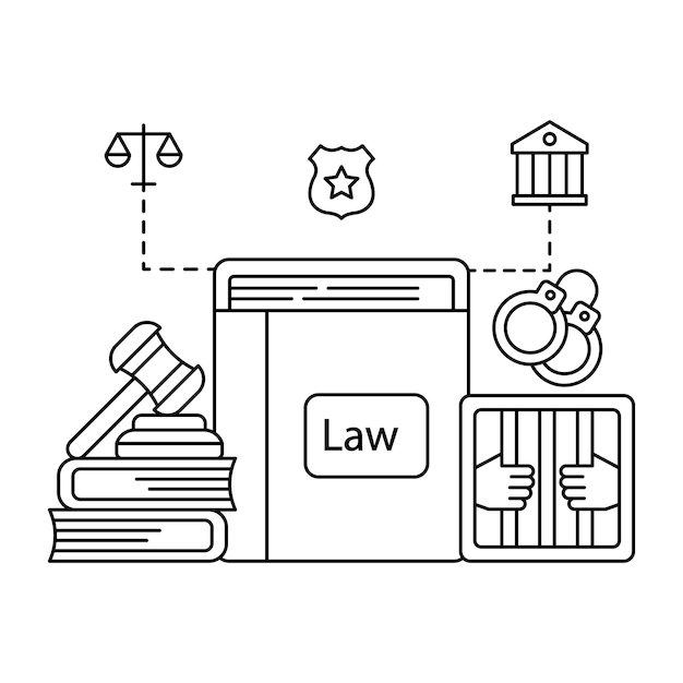 Ilustração de download premium de direito penal