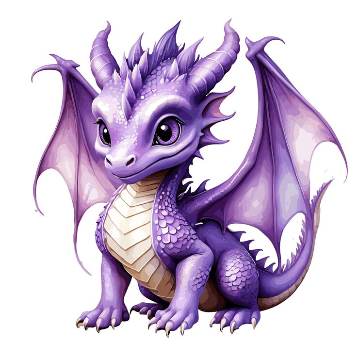 Vetor ilustração de dragão aquarela fundo branco png imagem