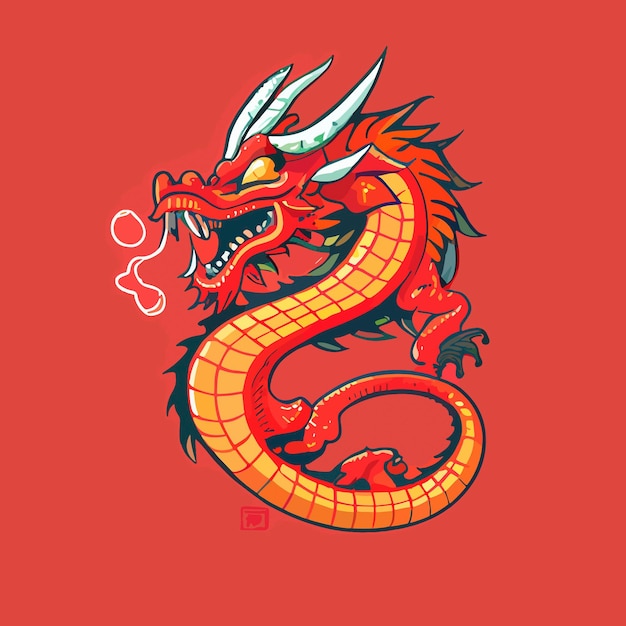 Ilustração de dragão chinês