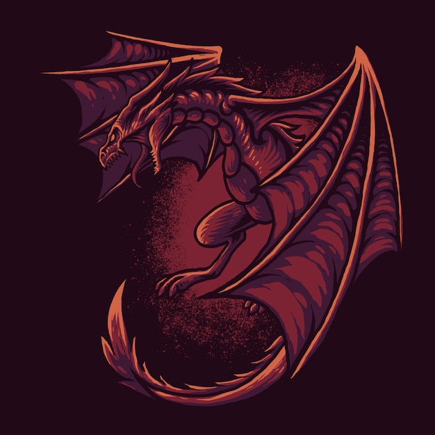 Ilustração de dragão vermelho