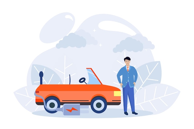 Ilustração de economia circular. Crescimento econômico sustentável com energia renovável